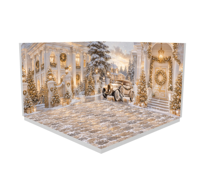 Fundo Fotográfico em Tecido Cenário Vila de Natal 3D / WTZ204