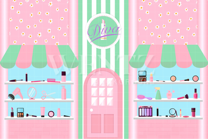 Fundo Fotográfico em Tecido Salão de Beleza Diva / Backdrop 2559