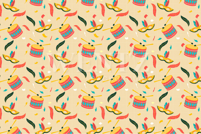 Fundo Fotográfico em Tecido Máscaras de Carnaval / Backdrop 2568
