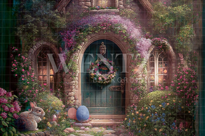 Fundo Fotográfico em Tecido Casinha de Páscoa / Backdrop 2582