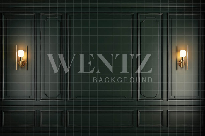 Fundo Fotográfico em Tecido Boiserie Verde / Backdrop 3254