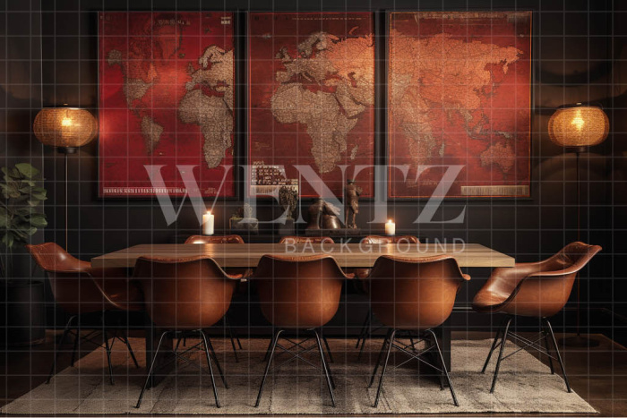 Fundo Fotográfico em Tecido Sala de Reunião / Backdrop 3303