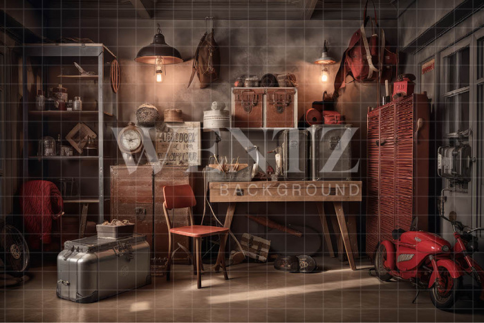 Fundo Fotográfico em Tecido Oficina Antiga / Backdrop 3328