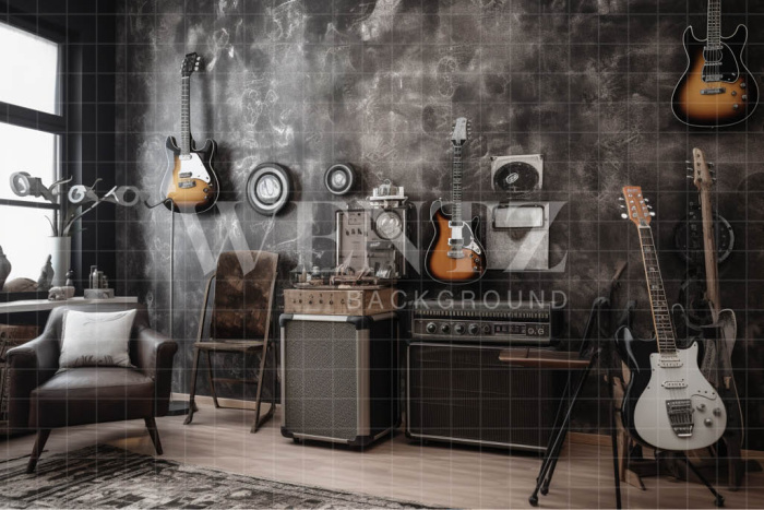 Fundo Fotográfico em Tecido Sala do Rock 'n Roll / Backdrop 3348