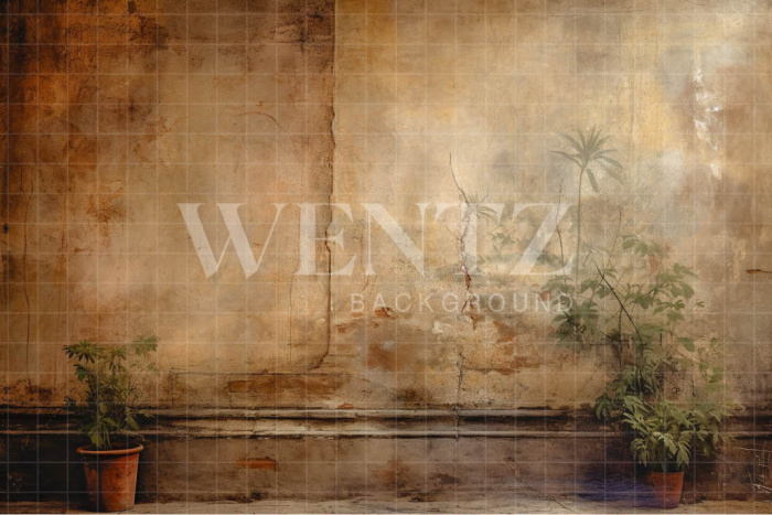 Fundo Fotográfico em Tecido Parede com Plantas / Backdrop 3361