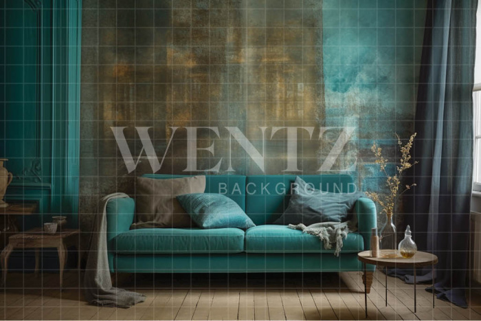 Fundo Fotográfico em Tecido Sala com Sofá / Backdrop 3370