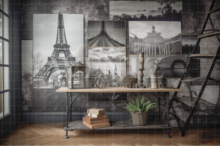 Fundo Fotográfico em Tecido Cenário Paris / Backdrop 3372