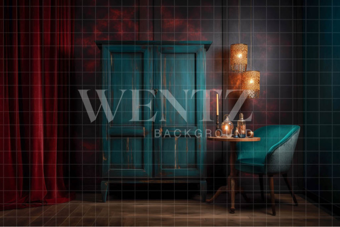 Fundo Fotográfico em Tecido Sala com Armário / Backdrop 3391