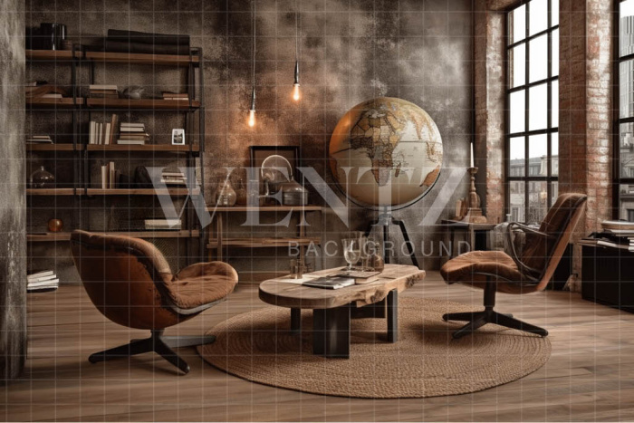 Fundo Fotográfico em Tecido Sala Rústica / Backdrop 3392