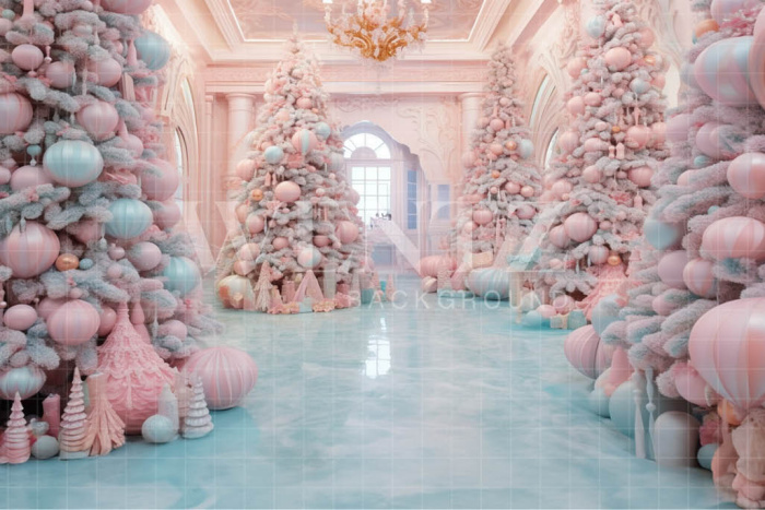 Fundo Fotográfico em Tecido Natal Candy Color / Backdrop 3888