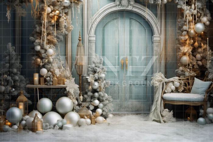 Fundo Fotográfico em Tecido Porta de Natal Candy Color / Backdrop 4089