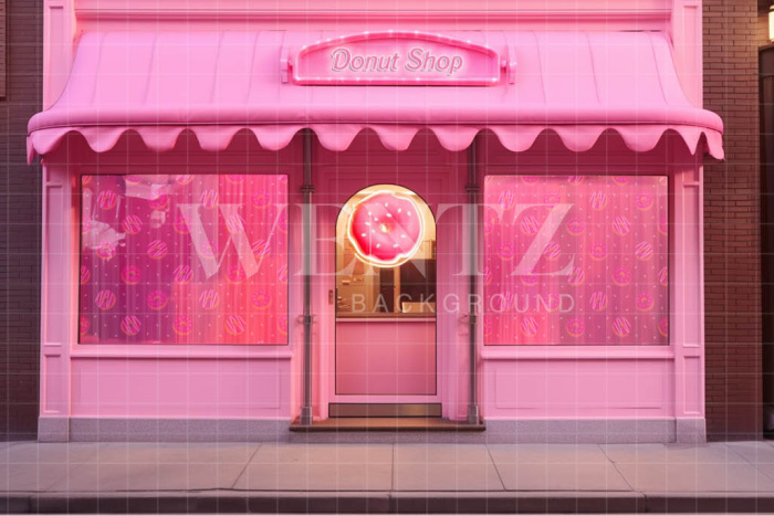 Fundo Fotográfico em Tecido Loja de Donuts / Backdrop 4427