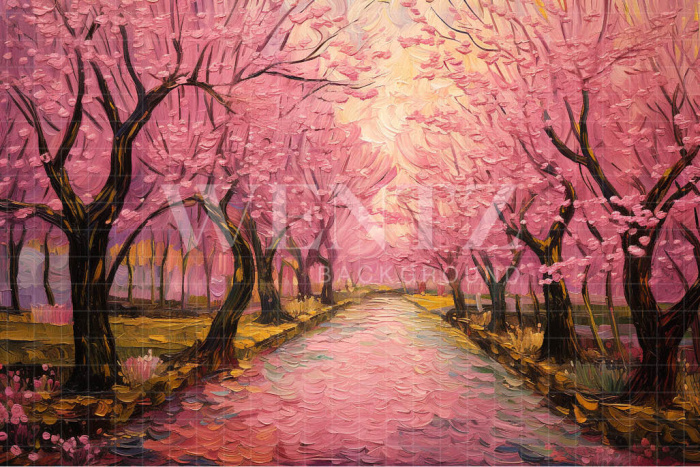 Fundo Fotográfico em Tecido Jardim Rosa / Backdrop 4432