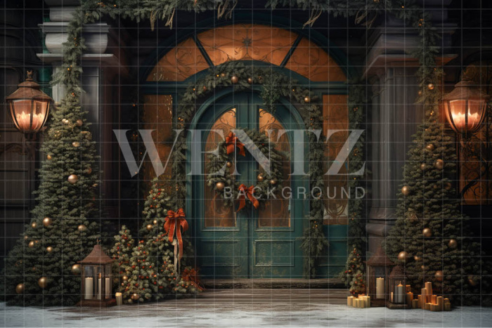 Fundo Fotográfico em Tecido Fachada de Natal / Backdrop 4451