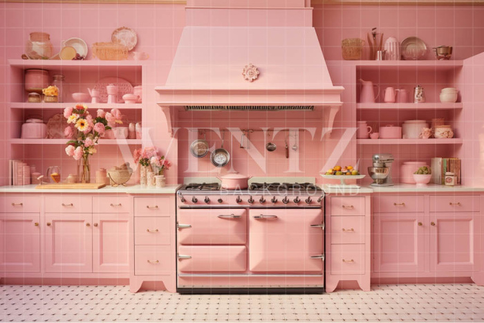Fundo Fotográfico em Tecido Cozinha Rosa / Backdrop 4464