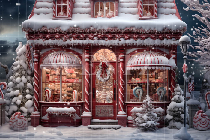 Fundo Fotográfico em Tecido Loja de Doces / Backdrop 4474