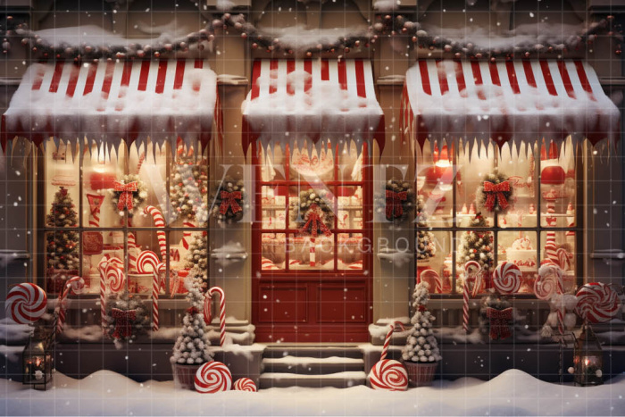 Fundo Fotográfico em Tecido Loja de Doces / Backdrop 4475