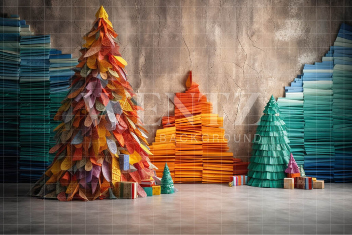 Fundo Fotográfico em Tecido Natal Colorido / Backdrop 4487