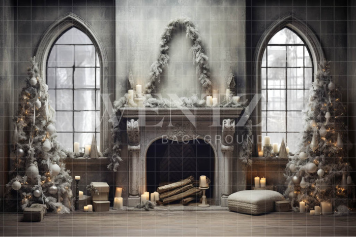 Fundo Fotográfico em Tecido Lareira de Natal / Backdrop 4657