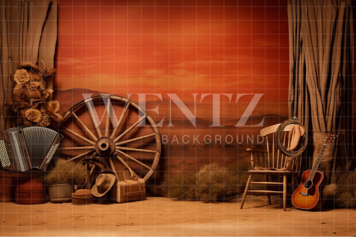 Fundo Fotográfico em Tecido Cenário com Violão / Backdrop 4789