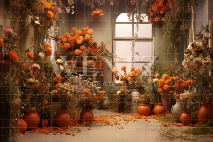 Fundo Fotográfico em Tecido Cenário com Flores / Backdrop 5097