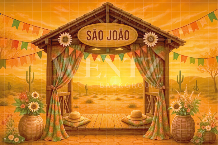 Fundo Fotográfico em Tecido Cenário Festa Junina / Backdrop 7050