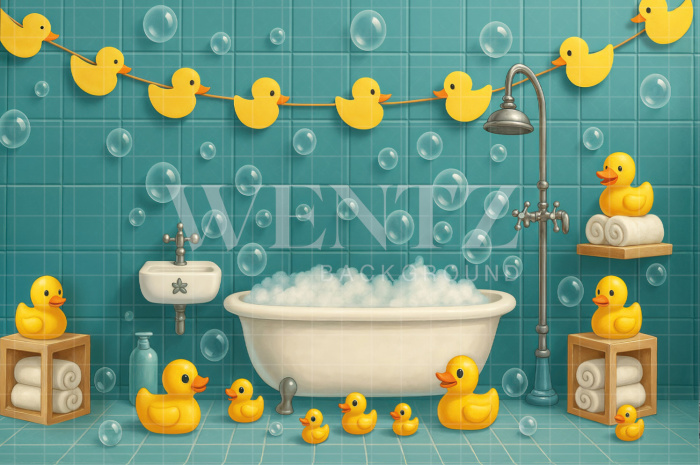 Fundo Fotográfico em Tecido Hora do Banho Dia das Crianças / Backdrop 7780