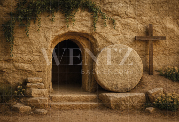 Fundo Fotográfico em Tecido Gruta de Páscoa / Backdrop 8023