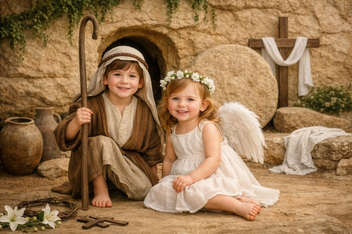 Fundo Fotográfico em Tecido Gruta de Páscoa / Backdrop 8023