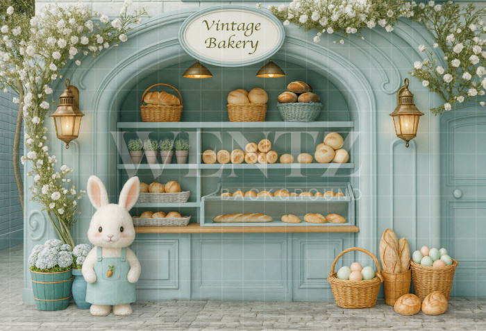 Fundo Fotográfico em Tecido Padaria de Páscoa / Backdrop 8054