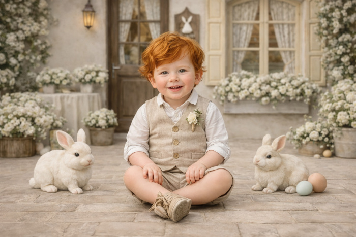 Fundo Fotográfico em Tecido Fachada de Páscoa / Backdrop 8065