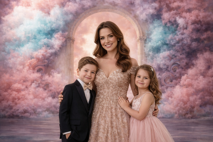 Fundo Fotográfico em Tecido Dia das Mães Arco / Backdrop 8117