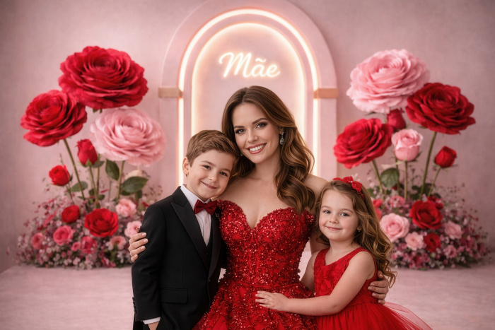 Fundo Fotográfico em Tecido Dia das Mães Arco / Backdrop 8195