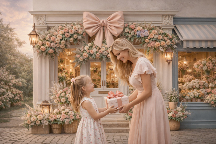 Fundo Fotográfico em Tecido Dia das Mães Floricultura / Backdrop 8227