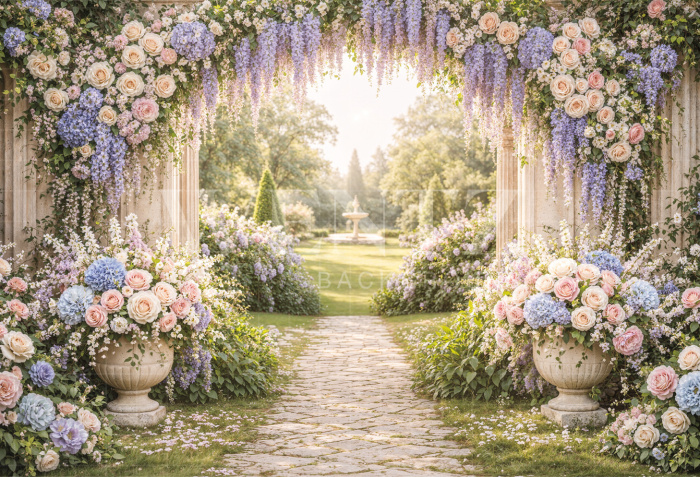 Fundo Fotográfico em Tecido Jardim Dia das Mães / Backdrop 8237