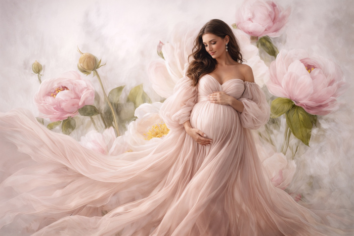 Fundo Fotográfico em Tecido Dia das Mães Floral Fine Art / Backdrop 8244