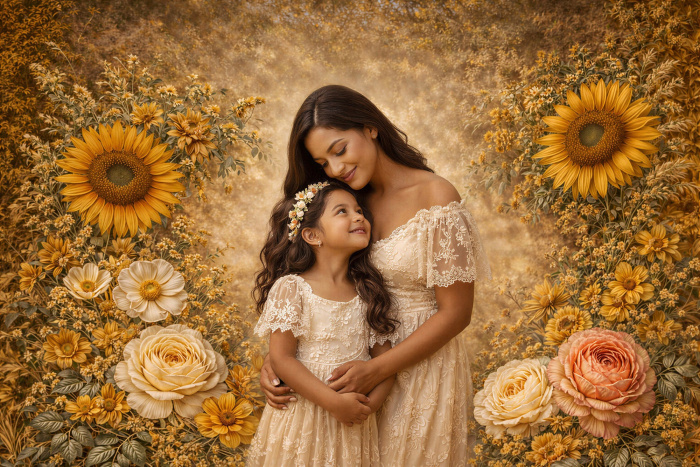 Fundo Fotográfico em Tecido Dia das Mães Floral / Backdrop 8250
