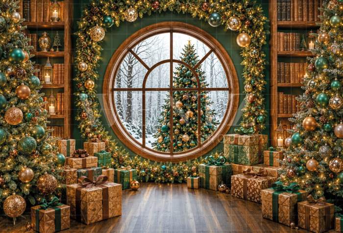 Fundo Fotográfico em Tecido Janela Natal / Backdrop 8546