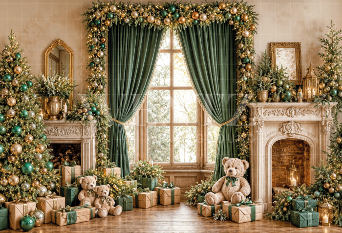 Fundo Fotográfico em Tecido Sala de Natal / Backdrop 8548