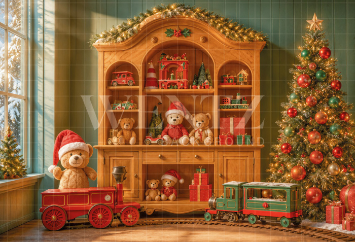 Fundo Fotográfico em Tecido Brinquedos de Natal / Backdrop 8557