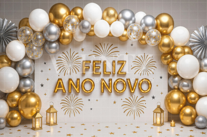 Fundo Fotográfico em Tecido Ano Novo / Backdrop 7793
