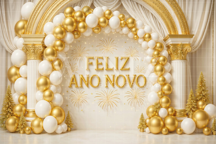 Fundo Fotográfico em Tecido Ano Novo / Backdrop 7795