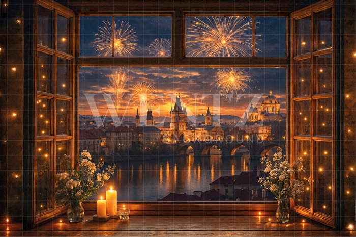 Fundo Fotográfico em Tecido Ano Novo / Backdrop 7808