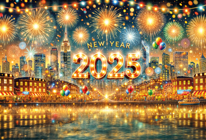 Fundo Fotográfico em Tecido Ano Novo / Backdrop 6583