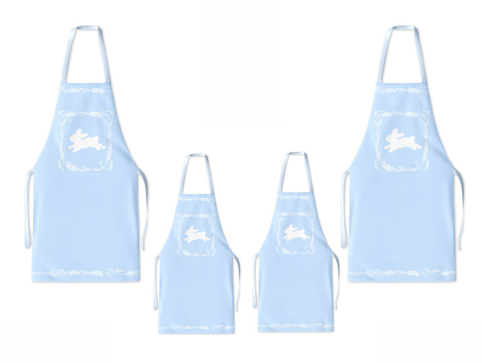 Kit 4 Aventais Família Páscoa / AW62