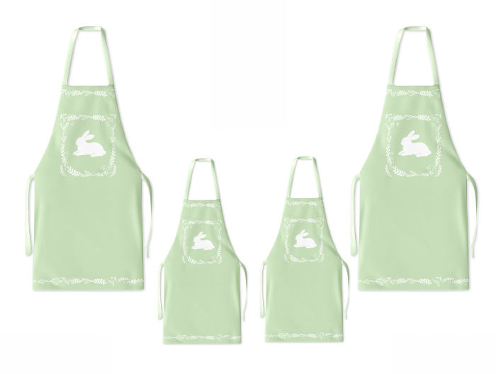 Kit 4 Aventais Família Páscoa / AW64