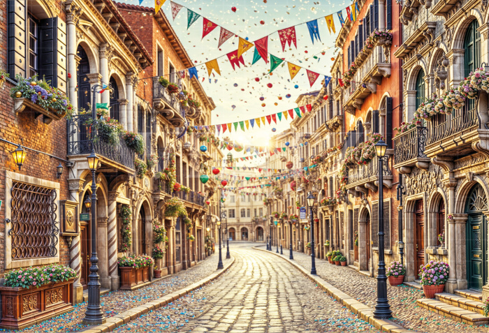 Fundo Fotográfico em Tecido Vila de Carnaval / Backdrop 6835