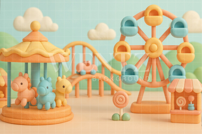 Fundo Fotográfico em Tecido Parque Infantil Dia das Crianças / Backdrop 7726