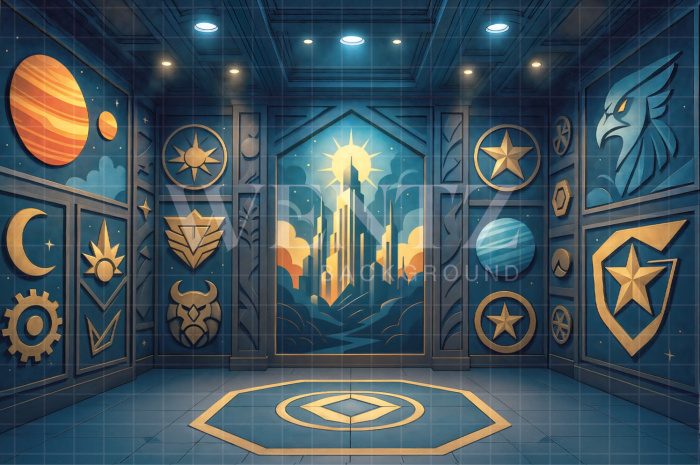 Fundo Fotográfico em Tecido Sala dos Super Heróis Dia das Crianças / Backdrop 7746