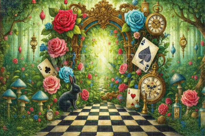 Fundo Fotográfico em Tecido Alice Dia das Crianças / Backdrop 7757